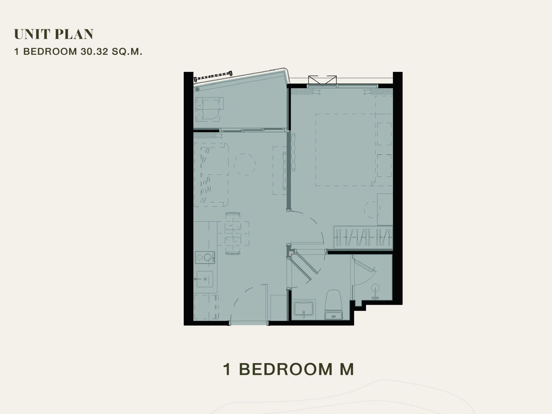 Unit Plan 1 bedroom 30 sqm The Title Sierra  Phuket