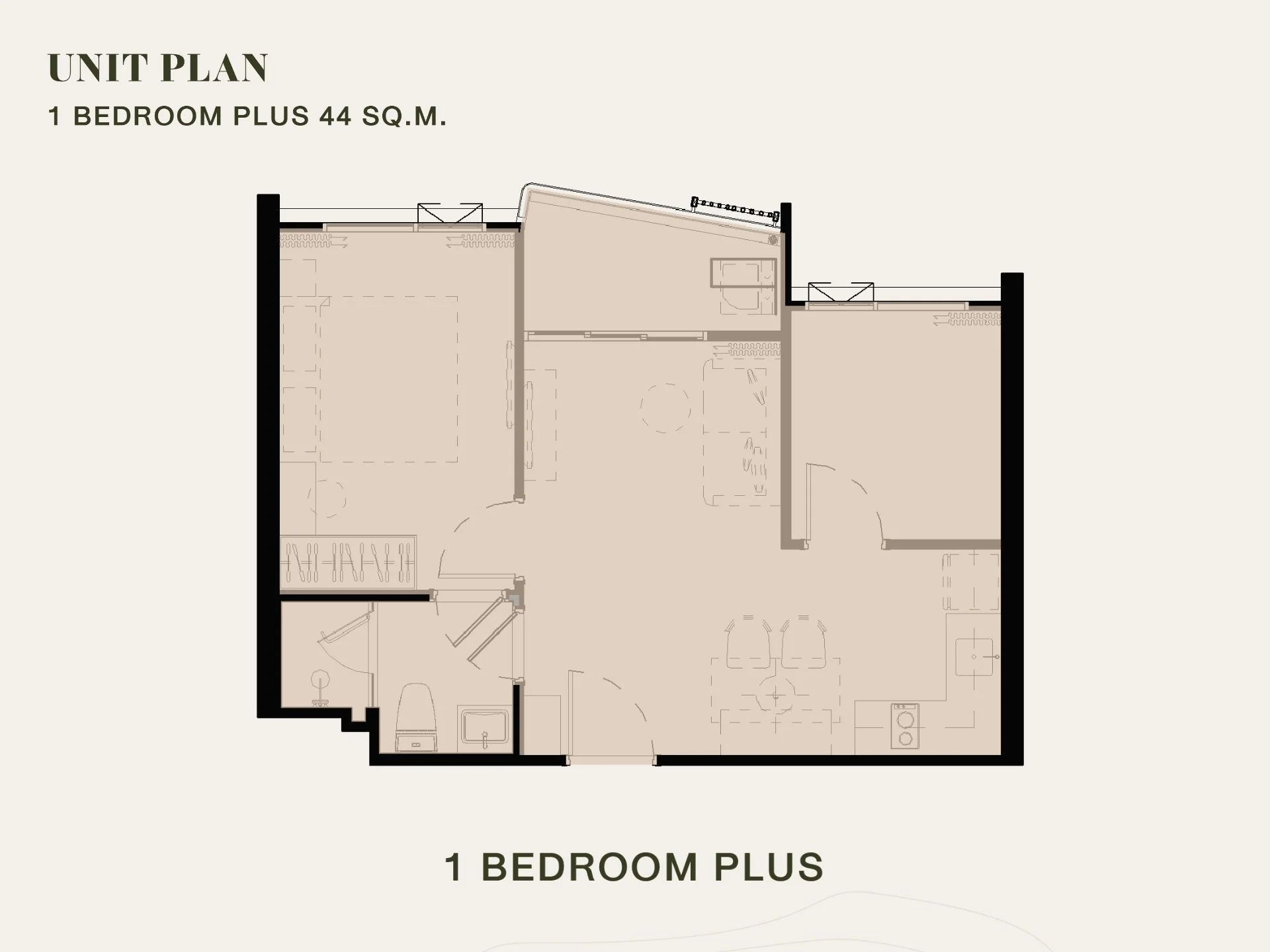 Unit plan 1 bedroom plus The Title Sierra Phuket