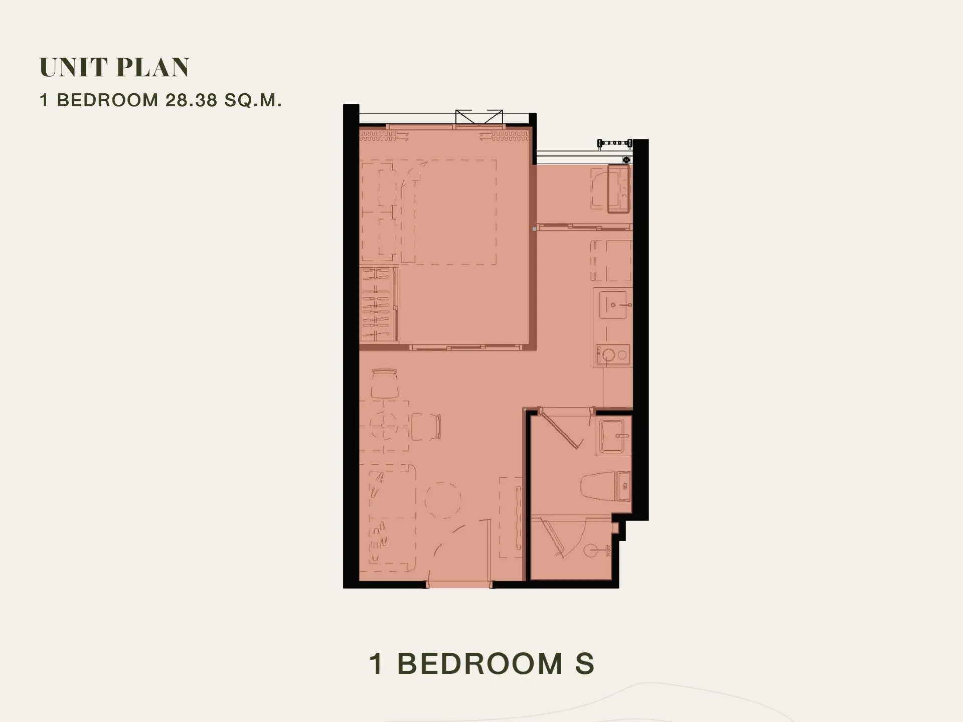 Unit Plan 1 bedroom 28 sqm The Title Sierra  Phuket